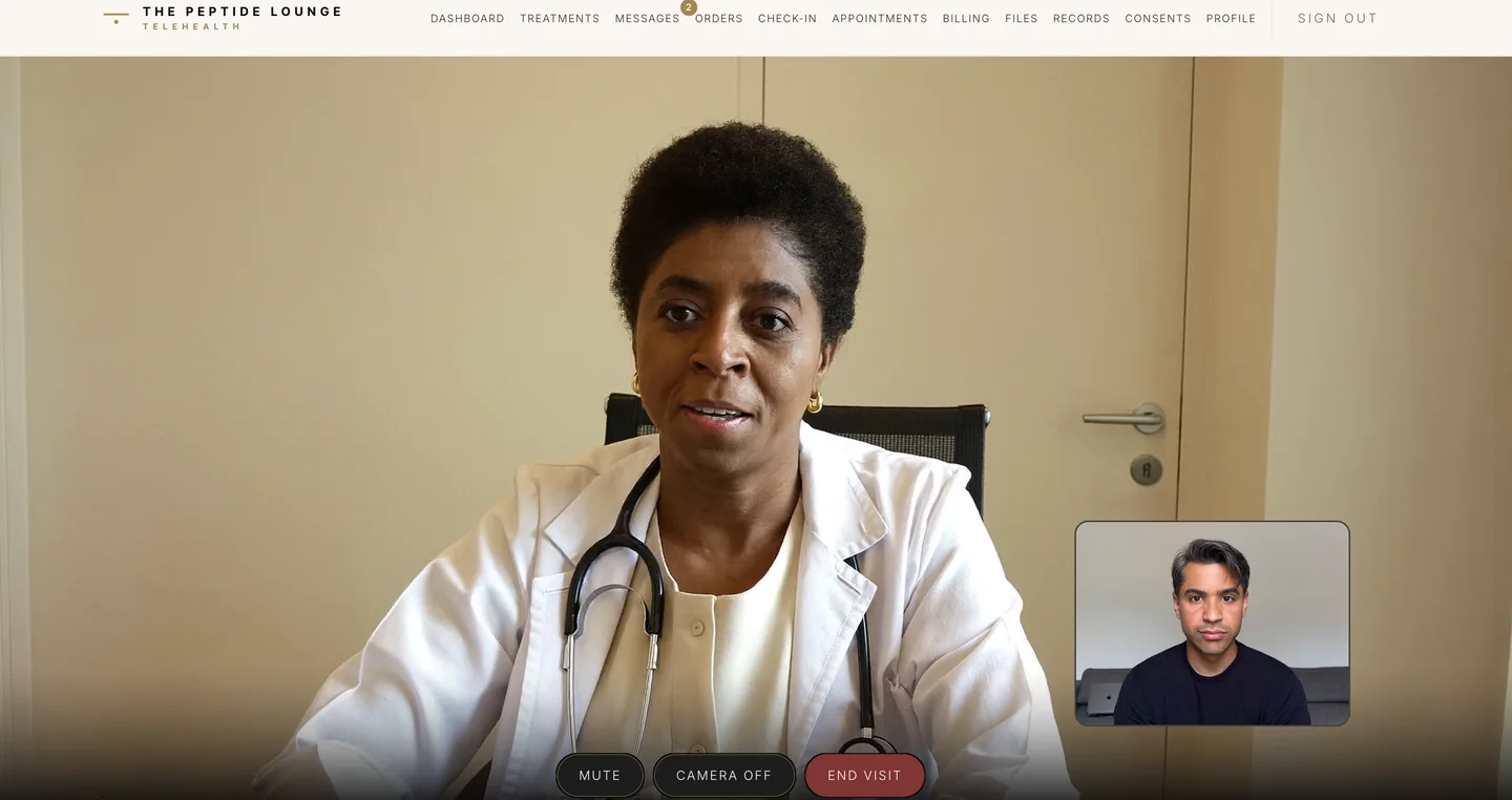 A branded patient video visit with a clinician
